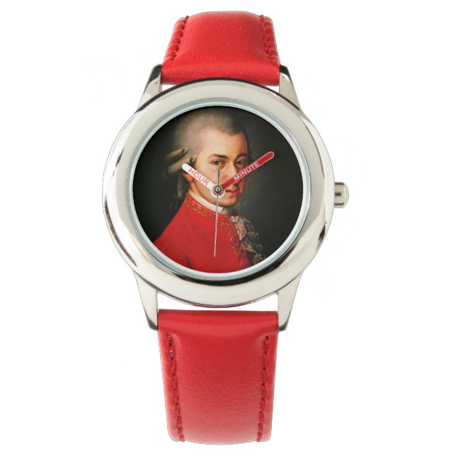 Wolfgang Amadeus Mozart portret Horloge (Voorkant)