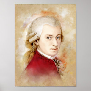 Wolfgang Amadeus Mozart Portret im Aquarell Style Poster