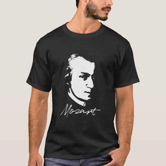 Wolfgang Amadeus Mozart Portret Klassiek Compositi T-shirt (Voorkant)