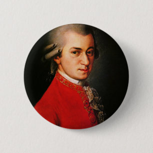 Wolfgang Amadeus Mozart portret Ronde Button 5,7 Cm