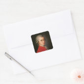 Wolfgang Amadeus Mozart Portret Vierkante Sticker (Envelop)