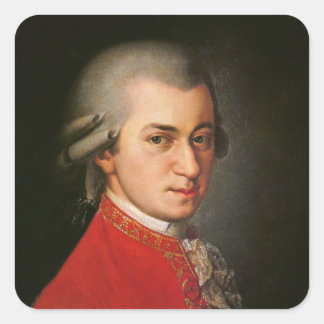 Wolfgang Amadeus Mozart Portret Vierkante Sticker
