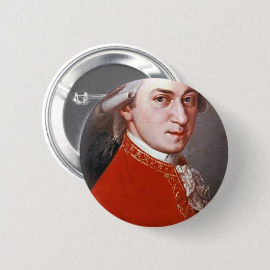 Wolfgang Amadeus Mozart Ronde Button 5,7 Cm (Voorkant /achterkant)