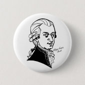 Wolfgang Amadeus Mozart Ronde Button 5,7 Cm (Voorkant)
