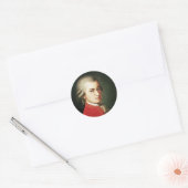 Wolfgang Amadeus Mozart Ronde Sticker (Envelop)