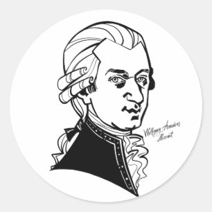 Wolfgang Amadeus Mozart Ronde Sticker