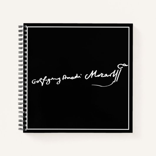 Wolfgang Amadeus Mozart signatuur Notitieboek (Voorkant)