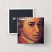 Wolfgang Amadeus Mozart Stuff Vierkante Button 5,1 Cm (Voorkant /achterkant)