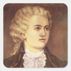 Wolfgang Amadeus Mozart tijdens zijn verblijf Vierkante Sticker