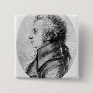 Wolfgang Amadeus Mozart Vierkante Button 5,1 Cm