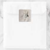 Wolfgang Amadeus Mozart Vierkante Sticker (Tas)