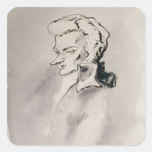 Wolfgang Amadeus Mozart Vierkante Sticker