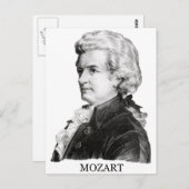 Wolfgang Amadeus Mozart, zwart Briefkaart (Voorkant / Achterkant)