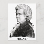 Wolfgang Amadeus Mozart, zwart Briefkaart (Voorkant)
