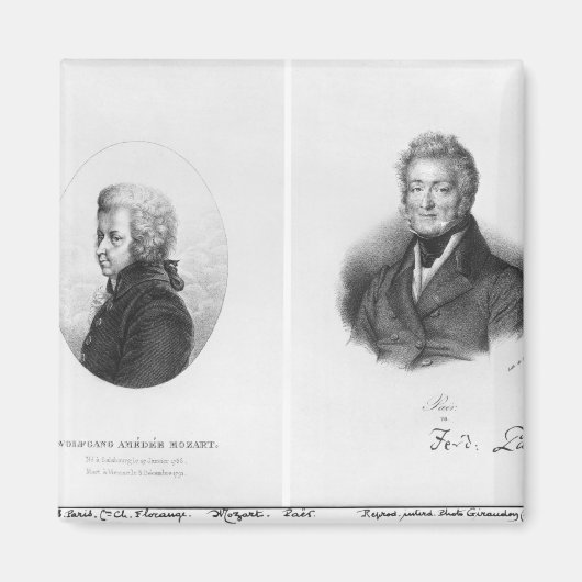 Wolfgang Amedeus Mozart en Ferdinando Paer Magneet (Voorkant)
