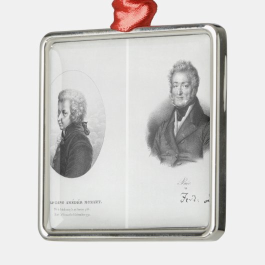 Wolfgang Amedeus Mozart en Ferdinando Paer Metalen Ornament (Links)