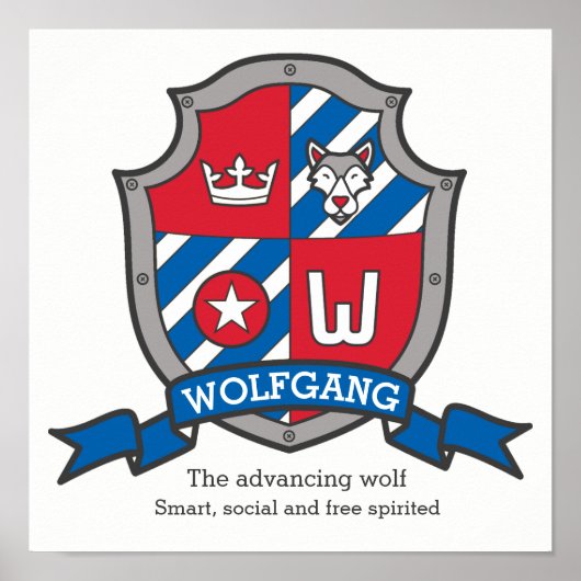 Wolfgang-jongens noemen heraldry shield poster (Voorkant)