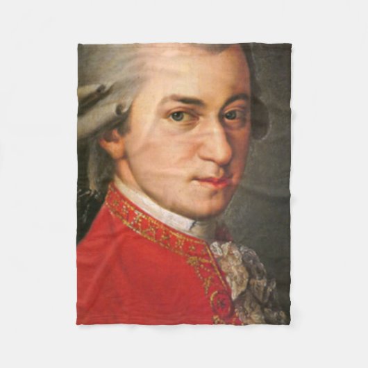 Wolfgang Mozart Fleece Deken (Voorkant)