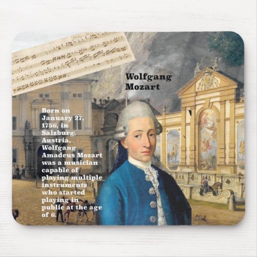 Wolfgang Mozart Mousepad Muismat (Voorkant)