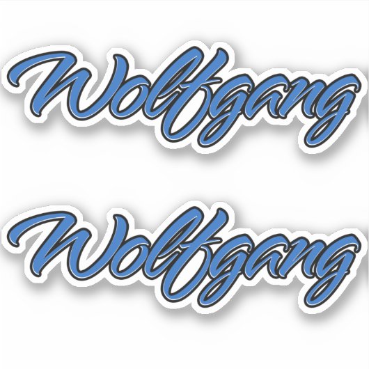 Wolfgang Name blue Aufkleber Sticker Stickerset (Voorkant)