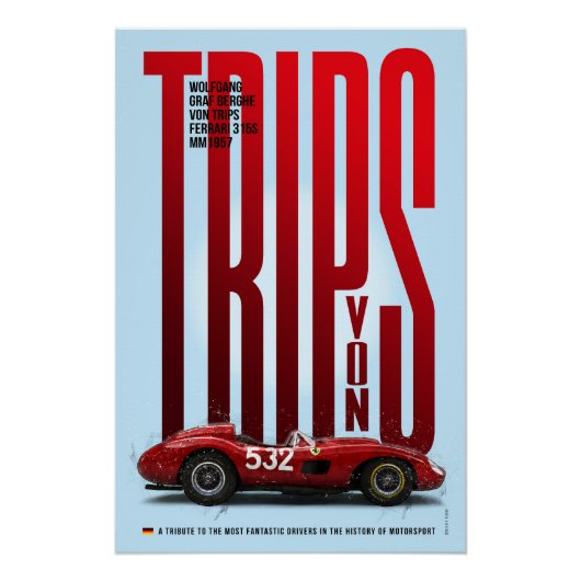 Wolfgang von Trips Tribute Ferrari 315S Perfect Poster (Voorkant)