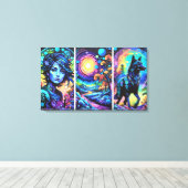 WolfGirl Canvas Afdruk (Insitu (Houten vloer))