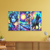 WolfGirl Canvas Afdruk (Insitu (Woonkamer))