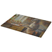 Wolfhound Cooking in Kitchen Snijplank (Hoek)