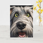 Wolfhound die Ouder worden Verjaardag Humor Kaart (Gele Bloem)