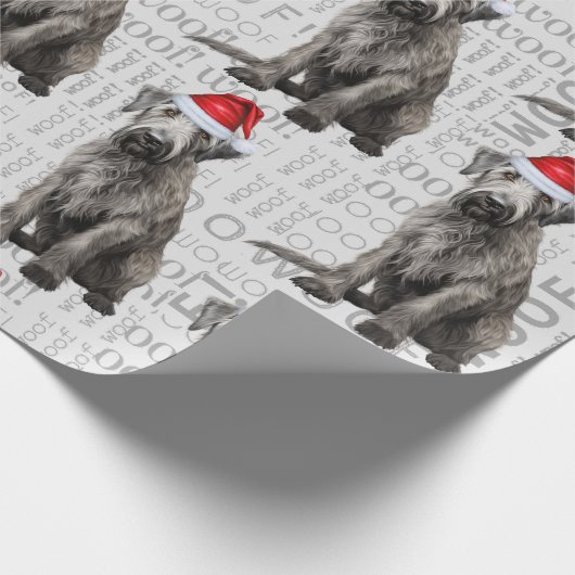 Wolfhound dog Santa Christmas for Dog Lovers Cadeaupapier (Hoek)