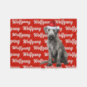 Wolfhound Dog with Name Patterned Christmas Fleece Deken (Voorkant (Horizontaal))