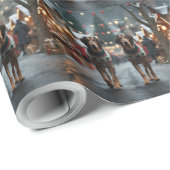 Wolfhound Dogs Christmas Snow Holiday Cadeaupapier (Rol Hoek)