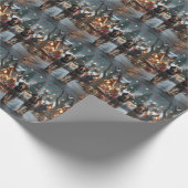 Wolfhound Dogs Christmas Snow Holiday Cadeaupapier (Hoek)