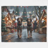 Wolfhound Dogs Christmas Snow Holiday Fleece Deken (Voorkant (Horizontaal))