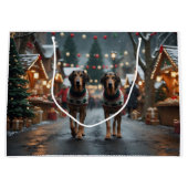 Wolfhound Dogs Christmas Snow Holiday Groot Cadeauzakje (Voorkant)