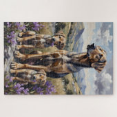 Wolfhound Highland Heather Kunst Legpuzzel (Horizontaal)