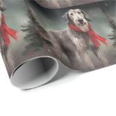 Wolfhound Hond in Sneeuw Kerstmis Cadeaupapier (Rol Hoek)