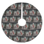 Wolfhound Hond in Sneeuw Kerstmis Kerstboom Rok (Voorkant)