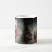 Wolfhound Hond in Sneeuw Kerstmis Koffiemok (Center)