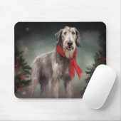 Wolfhound Hond in Sneeuw Kerstmis Muismat (Met muis)