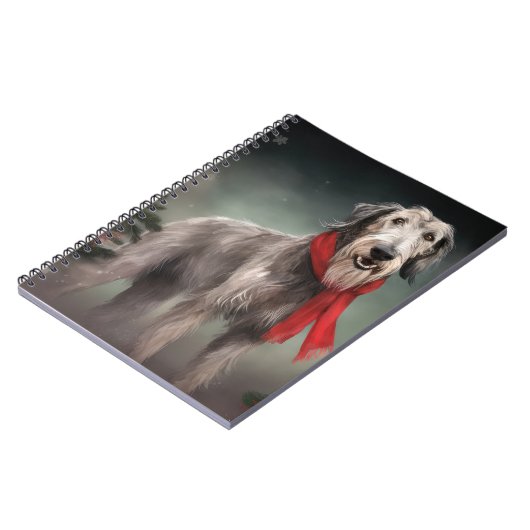 Wolfhound Hond in Sneeuw Kerstmis Notitieboek (Linkerzijde)