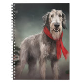 Wolfhound Hond in Sneeuw Kerstmis Notitieboek (Voorkant)