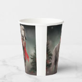 Wolfhound Hond in Sneeuw Kerstmis Papieren Bekers (Rechts)