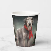 Wolfhound Hond in Sneeuw Kerstmis Papieren Bekers (Voorkant)