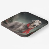 Wolfhound Hond in Sneeuw Kerstmis Papieren Bordje (Gebogen)