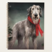 Wolfhound Hond in Sneeuw Kerstmis Planner (Voorkant)
