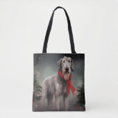 Wolfhound Hond in Sneeuw Kerstmis Tote Bag (Voorkant)