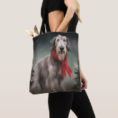 Wolfhound Hond in Sneeuw Kerstmis Tote Bag (Dichtbij)