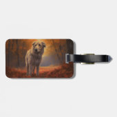 Wolfhound in Herfst laat Herfst inspireren Bagagelabel (Achterkant horizontaal)