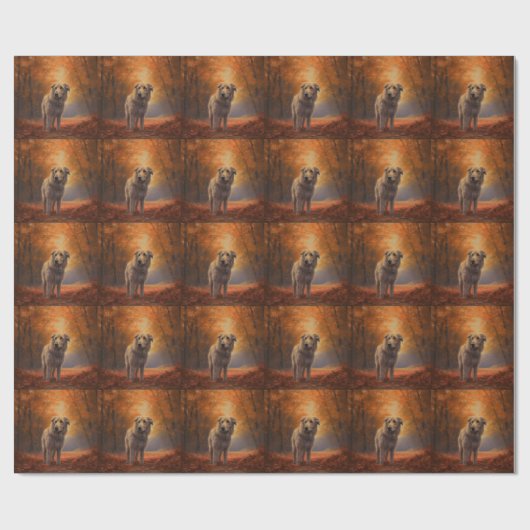 Wolfhound in Herfst laat Herfst inspireren Cadeaupapier (Vlak)